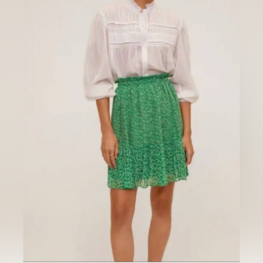 Mango Green micro Pleated Women's Skirt